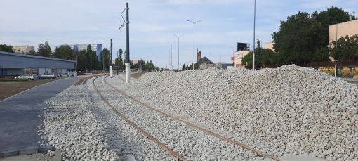 Budowa linii tramwajowej w ulicy Synów Pułku (29 lipca 2023)