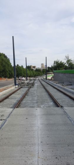 Budowa linii tramwajowej w ulicy Synów Pułku (29 lipca 2023)