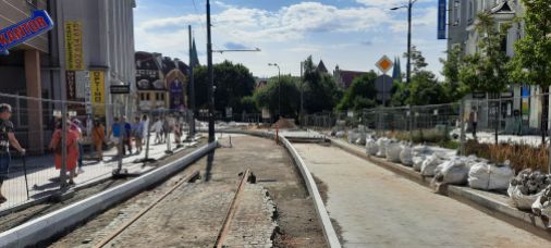 Budowa linii tramwajowej w ulicy 11 Listopada (29 lipca 2023)