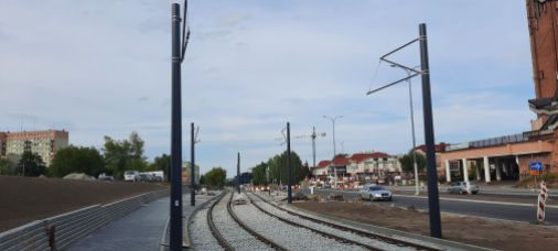 Budowa linii tramwajowej w ulicy Wyszyńskiego, między ulicami Augustowską i Żołnierską a Pstrowskiego i Synów Pułku (29 lipca 2023)
