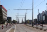 Budowa linii tramwajowej w alei Piłsudskiego, w pobliżu przystanku Hala Urania (17 września 2023)