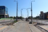 Budowa linii tramwajowej w alei Piłsudskiego - przystanek Hala Urania (17 września 2023)