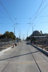 Budowa linii tramwajowej w alei Piłsudskiego - przystanek Planetarium (17 września 2023)