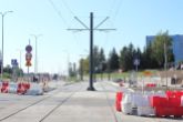 Budowa linii tramwajowej w ulicy Wyszyńskiego, w pobliżu skrzyżowania z ulicami Augustowską i Żołnierską (17 września 2023)