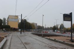 Budowa linii tramwajowej w ulicy Krasickiego - przystanek Wańkowicza (22 października 2023)