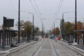 Budowa linii tramwajowej w alei Piłsudskiego - przystanek Stadion Stomil (22 października 2023)