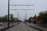 Budowa linii tramwajowej w alei Piłsudskiego, na wysokości hali Urania (22 października 2023)