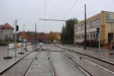 Budowa linii tramwajowej na placu Jedności Słowiańskiej - nowy przystanek końcowy Wysoka Brama (22 października 2023)